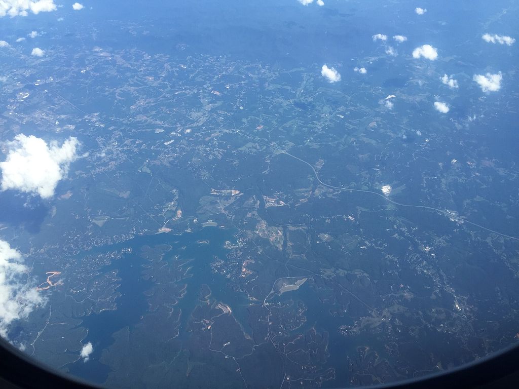 2016-07-31 15 39 07 View of Lake James in Burke and McDowell counties, North Carolina from a plane traveling from Washington Dulles International Airport to Atlanta Hartsfield International Airport.jpg