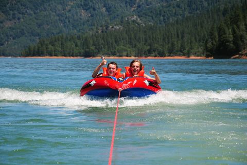 Adolescents tubing behind a motorboat, Shasta Lake, 2011.jpg